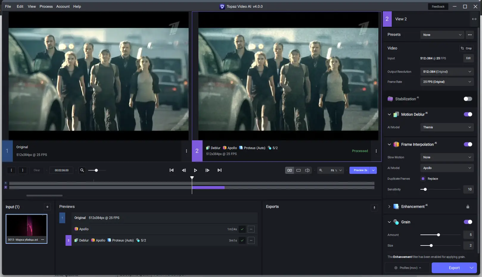 Установка Topaz Video AI 4.0.0 (x64) Portable by 7997 [En]