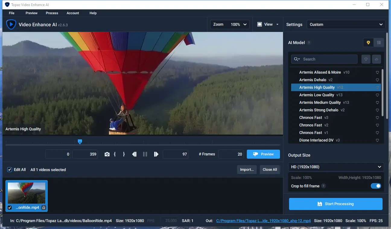 Установка Topaz Video Enhance AI 2.6.3 RePack by KpoJIuK [En]