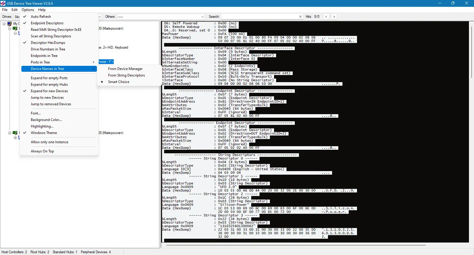 Установка USB Device Tree Viewer 3.8.4.0 Portable [En]