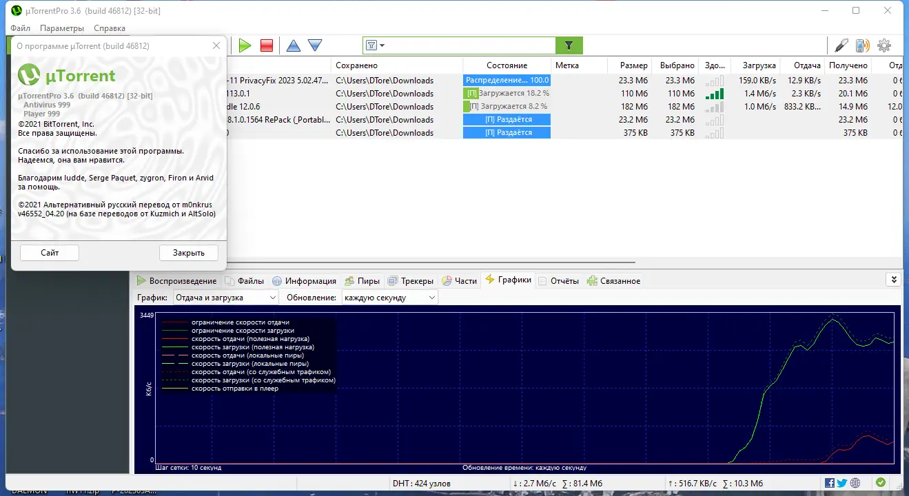 Установка uTorrent Pro 3.6.0 Build 46812 Stable RePack (& Portable) by Dodakaedr [Multi Ru]