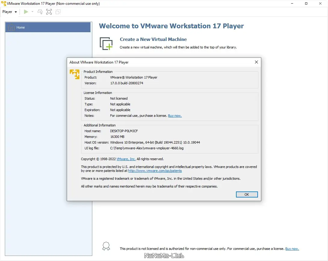 Установка VMware Workstation Player 17.0.0 Build 20800274 Free [En]