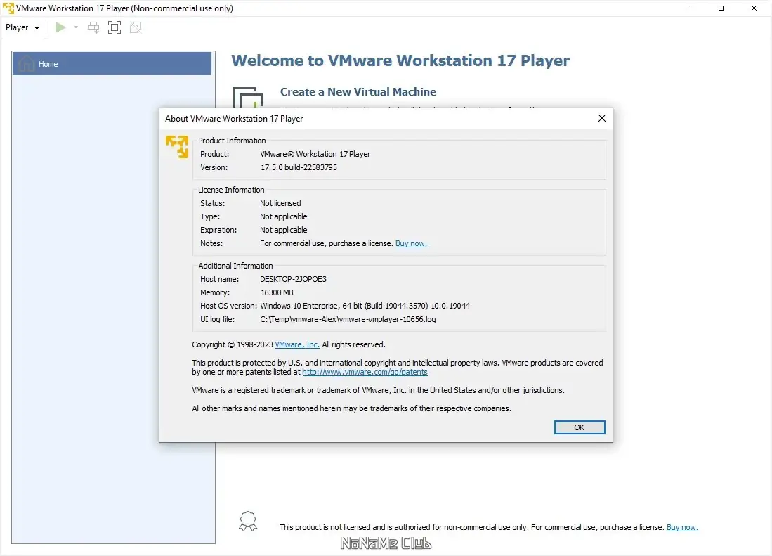 Установка VMware Workstation Player 17.5.0 Build 22583795 Free [En]