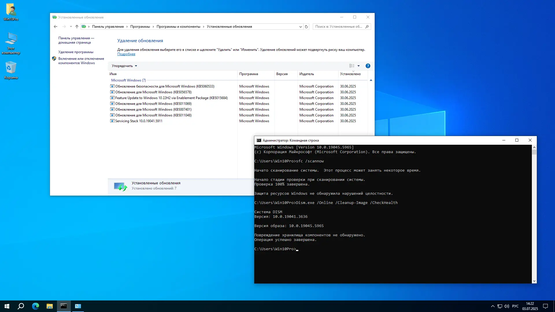 Установка Windows 10 Pro 22H2 19045.5965 x64 by SanLex [Lightweight] [Ru-En] (2025.07.04)