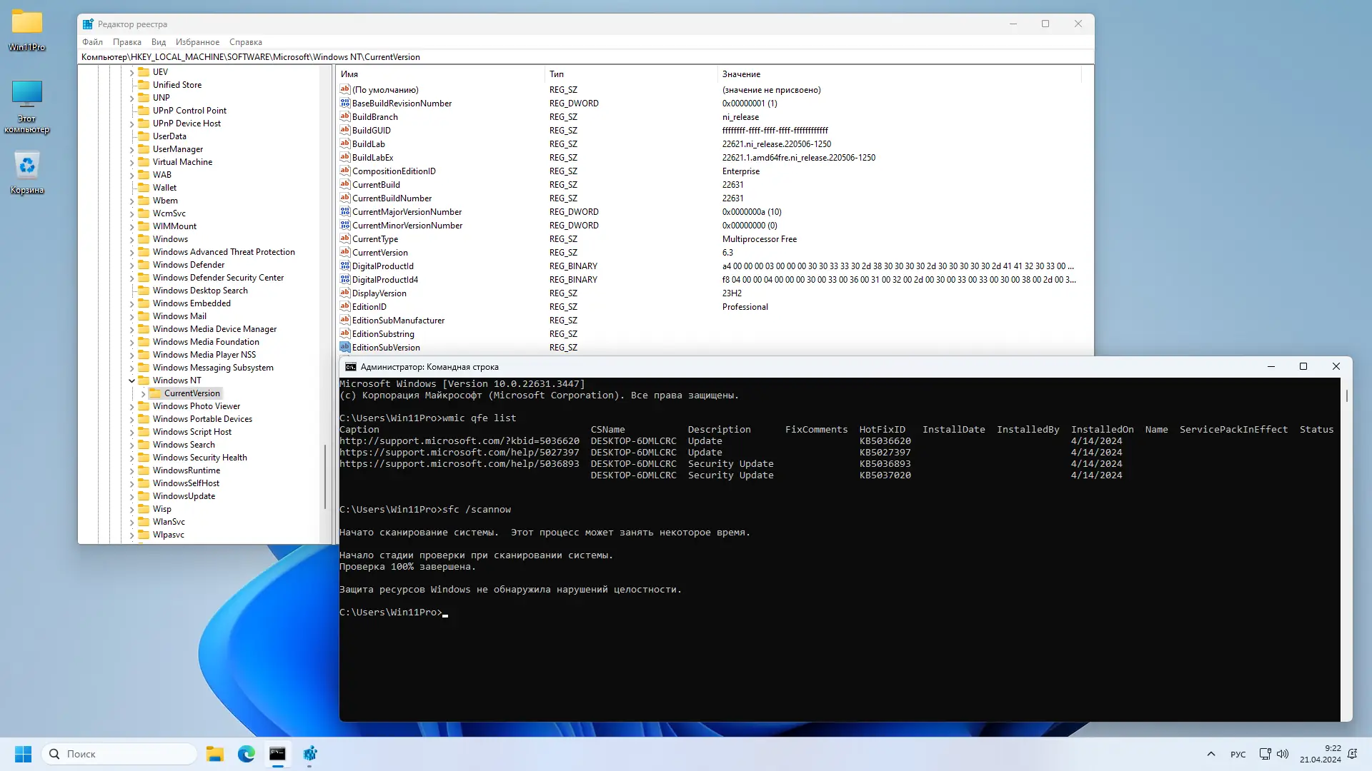 Установка Windows 11 Pro 23H2 22631.3447 x64 by SanLex [Gaming Edition] [Ru En] (2024.04.21)