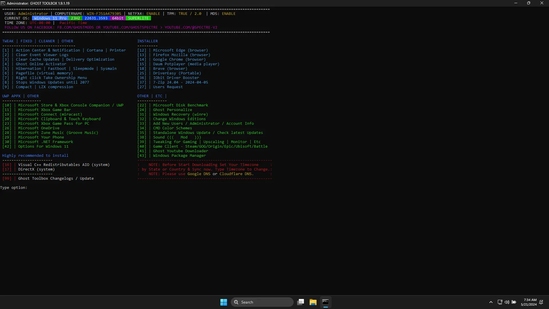 Установка Windows 11 PRO 23H2 22631.3593 Update 9 by Ghost Spectre [En]
