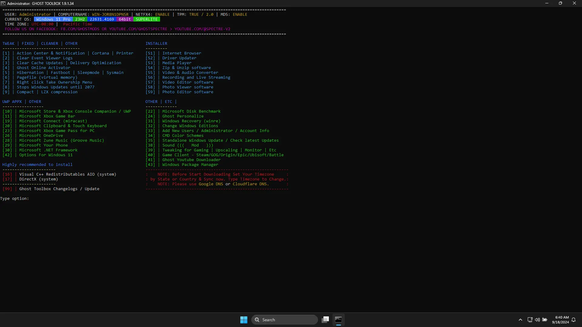 Установка Windows 11 PRO 23H2 22631.4169 Update 11 by Ghost Spectre [En]