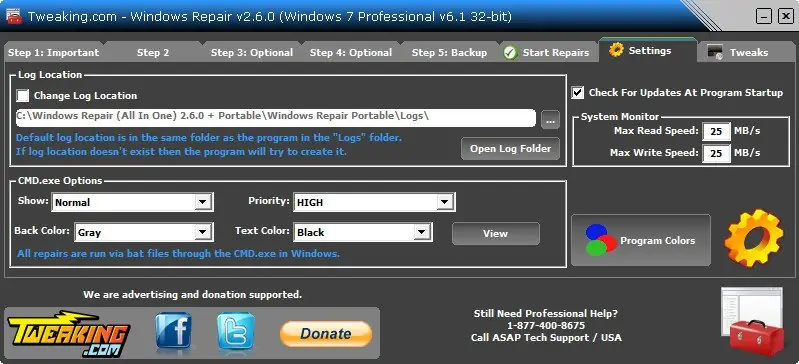 Установка Windows Repair (All In One) 2.6.0 + Portable [En]