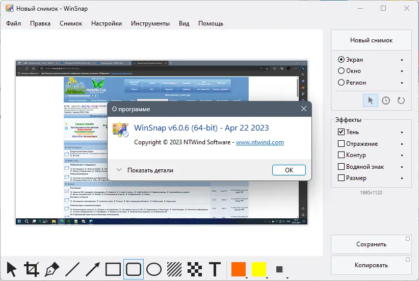 Установка WinSnap 6.0.6 RePack (& Portable) by TryRooM [Multi Ru]