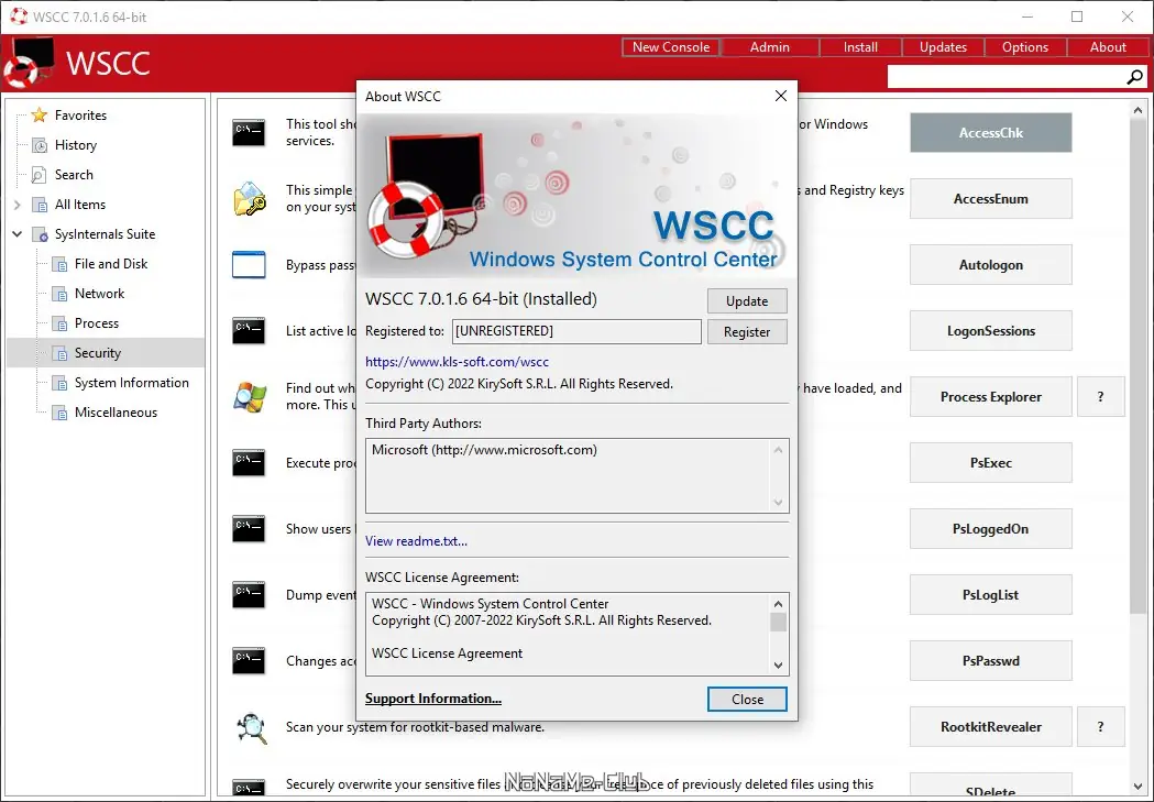 Установка WSCC (Windows System Control Center) 7.0.1.6 + Portable [En]