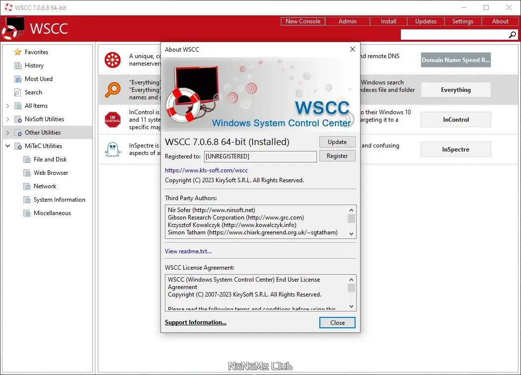 Установка WSCC (Windows System Control Center) 7.0.6.8 + Portable [En]