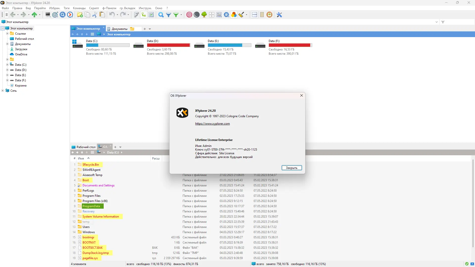 Установка XYplorer 24.20.0000 RePack (& Portable) by TryRooM [Multi Ru]